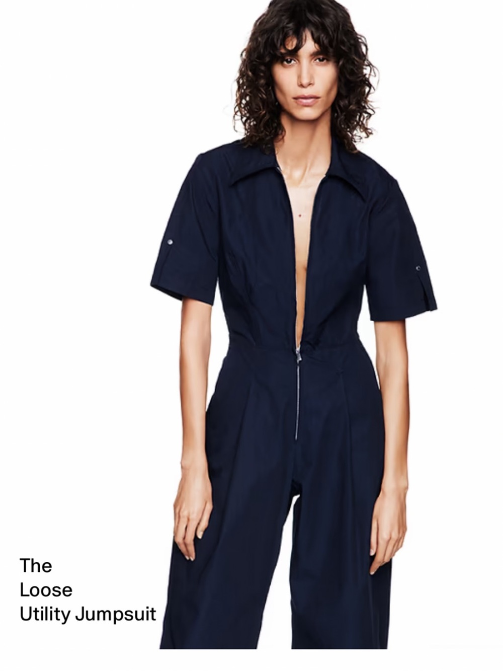 GAP x Victoria Beckham Navy Short-Sleeve Loose Utility Jumpsuit/ XL/ NWT